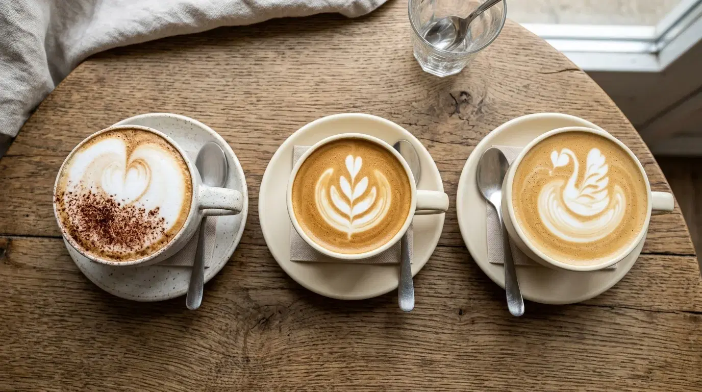 Cappuccino vs Latte vs Flat White 2026 : Différences & Recettes — Guide Complet