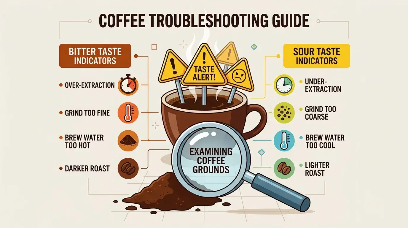 Café Amer, Acide ou Sans Arôme ? 5 Causes & Solutions 2026 — Guide d'Expert