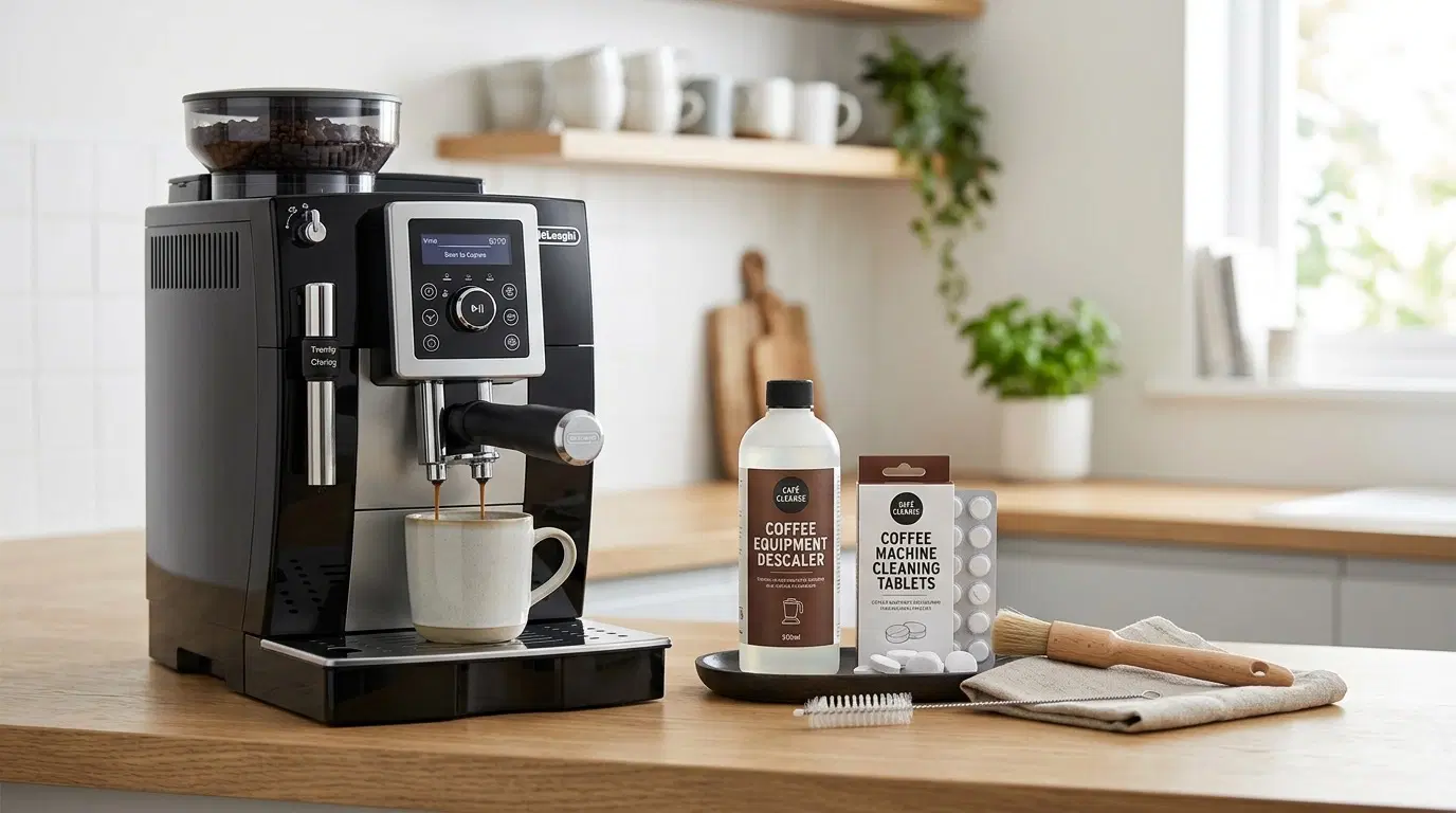 Nettoyant pour Machine à Café en Grains 2026 — Guide d'Entretien + Produits